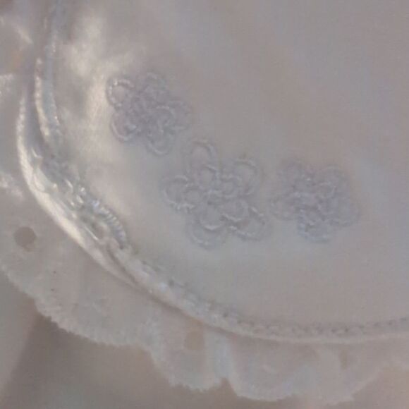 Oshkosh B'Gosh Y2K Infant Girls White Floral Embroidered‎ Lace Collar Outfit Top - Picture 3 of 6